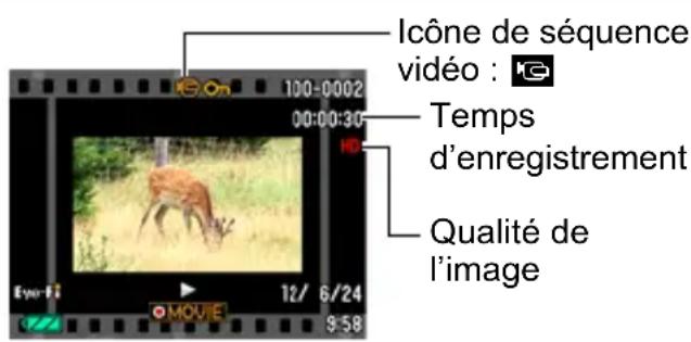 Icône de séquence vidéo : 10 Temps d'enregistrement Qualité de l'image