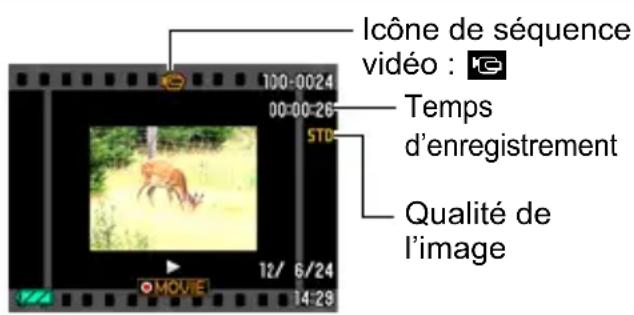 lcône de séquence vidéo : 10 00:00-26 STD Temps d'enregistrement Qualité de l'image 12/ 6/24 14:29 MOVIE