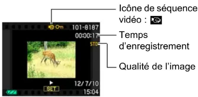 Icône de séquence vidéo : Temps d'enregistrement Qualité de l'image