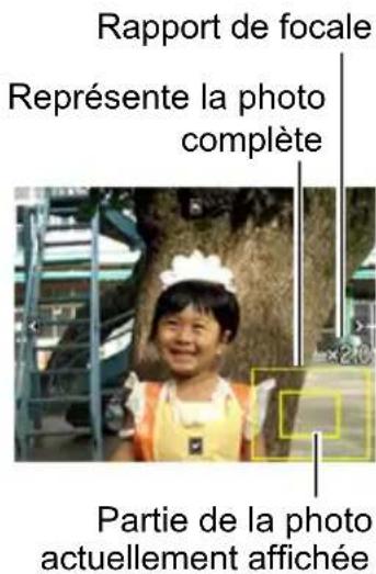 Rapport de focale Représente la photo complète Partie de la photo actuellement affichée