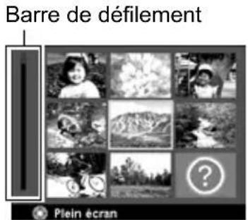 Barre de défilement Plein écran