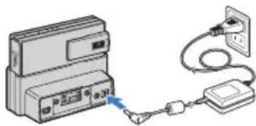 Diagram showing connection between a device and a power outlet (no text or symbols present)