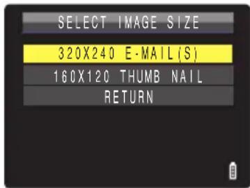 SELECT IMAGE SIZE 320X240 E-MAIL(S) 160X120 THUMBNAIL RETURN