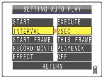 CONTAX i4R - Press the 4-way button up or down to select [INTERVAL], then press right. - 1