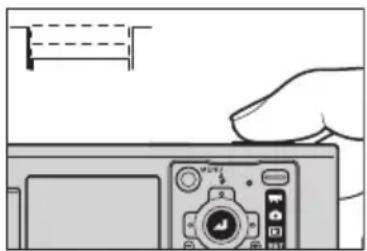 Hand holding a camera module with a lock and control panel (no visible text or symbols)