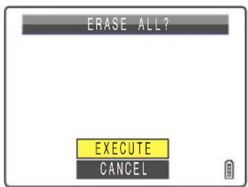 ERASE ALL? EXECUTE CANCEL