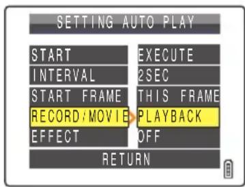 CONTAX i4R - Press the 4-way button up or down to select [RECORD/MOVIE], then press right. - 1
