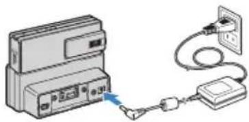 Diagram showing connection between a device and a power outlet (no text or symbols present).