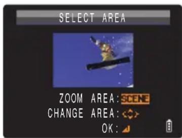 SELECT AREA ZOOM AREA: SCENE CHANGE AREA: ◇ OK: ↗