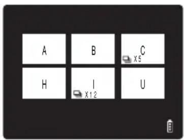 A B C x5 H I x12 U