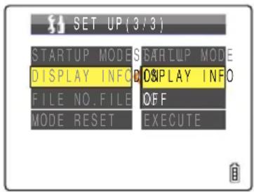 CONTAX i4R - [DISPLAY INFO] Choosing the Information Displayed on the Screen - 3