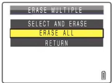 ERASE MULTIPLE SELECT AND ERASE ERASE ALL RETURN