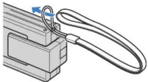 Mechanical assembly diagram showing a cable being inserted into a housing component (no text or symbols visible)