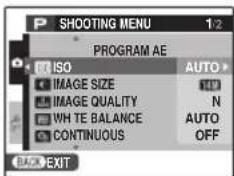 FUJIFILM FinePix JX250 - Using the Shooting Menu - 1
