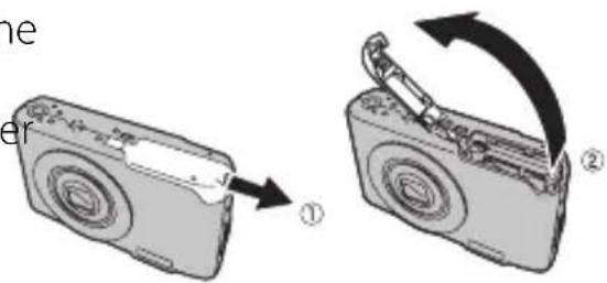 FUJIFILM FinePix JX520 - Open the battery-chamber cover. - 1