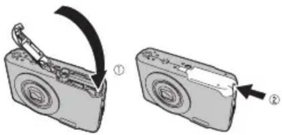 FUJIFILM FinePix JX580 - Close the battery-chamber cover. - 1