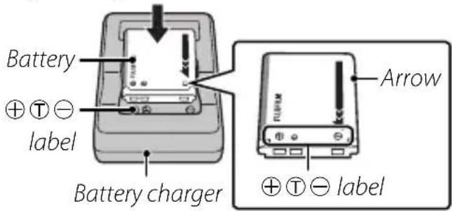 FUJIFILM FinePix JZ250 - Place the battery in the supplied battery charger. - 1