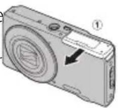 FUJIFILM FinePix JZ250 - Open the battery-chamber cover. - 1