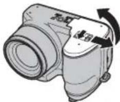 FUJIFILM FinePix S1800 - Open the battery-chamber cover. - 1