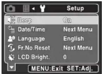 HITACHI HDC-561E - Setup Menu - 1