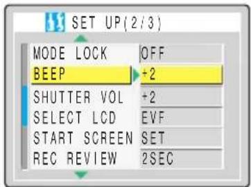 KYOCERA Finecam M400R - [BEEP] Adjusting the Volume of the Camera Button Beep - 2