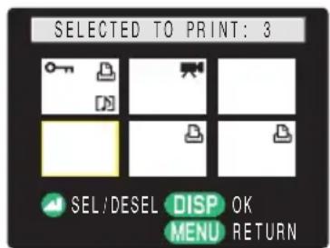 KYOCERA Finecam M400R - Use the ∞ ∞ ( ) button to select the images to be printed and then press the OK button ⏻. - 2