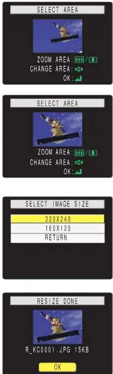 KYOCERA Finecam M400R - Set the area to be resized and then press the OK button ⏻. - 1