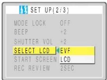 KYOCERA Finecam M400R - [SELECT LCD] Selecting the Display Used at Startup - 3