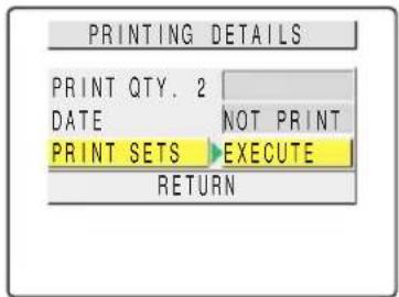 KYOCERA Finecam M400R - Use the up 🔊 or down 🔊 button to select [PRINT SETS] and then press the right button 🔒. - 1