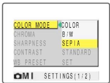 KYOCERA Finecam M400R - [COLOR MODE] Selecting Color, Black &amp; White or Sepia - 4