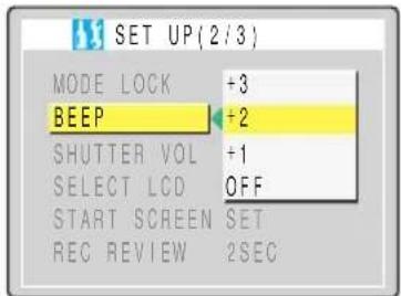 KYOCERA Finecam M400R - [BEEP] Adjusting the Volume of the Camera Button Beep - 3