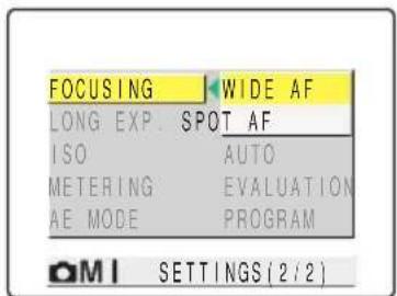 KYOCERA Finecam M400R - [FOCUSING] Selecting the focusing method - 3