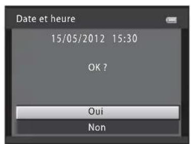Date et heure 15/05/2012 15:30 OK ? Oui Non