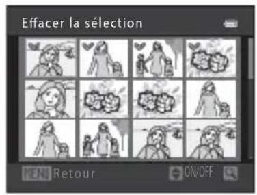 Effacer la sélection RETOUR ON/OFF
