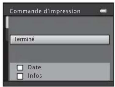 Commande d'impression Terminé Date Infos