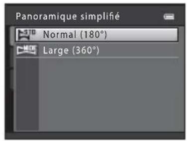 Panoramique simplifié Normal (180°) Large (360°)