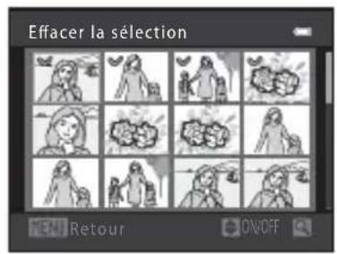 Effacer la sélection NEW Retour ON/OFF