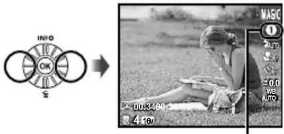 OLYMPUS SP-620UZ Traveller - Use ◀▶ to select the desired effect and then press the ⏻ button to set. - 1