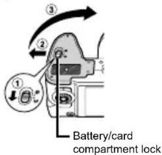OLYMPUS SP-620UZ Traveller - Inserting the battery - 1