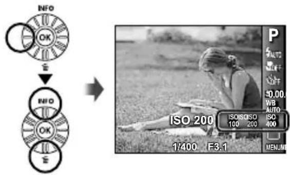 OLYMPUS SP-620UZ Traveller - Selecting the ISO sensitivity - 1