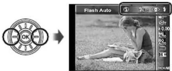 OLYMPUS SZ-31MR Traveller - Select the flash option in the function menu. - 1