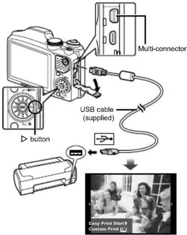 OLYMPUS SZ-31MR Traveller - Printing images at the printer's standard settings [Easy Print] - 1