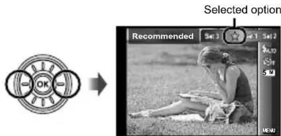 OLYMPUS SZ-31MR Traveller - Use ◀▶ to select the retouching setting, and press the ⏻ button to set. - 1
