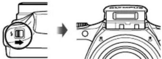 OLYMPUS SZ-31MR Traveller - Slide the flash switch to raise the flash. - 1