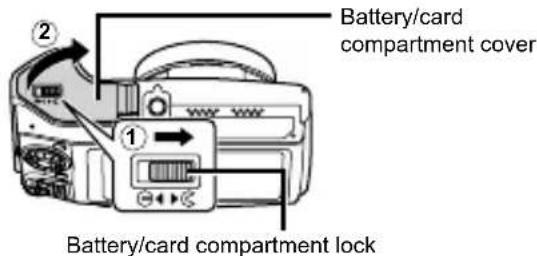 OLYMPUS SZ-31MR Traveller - Inserting the battery and card - 1