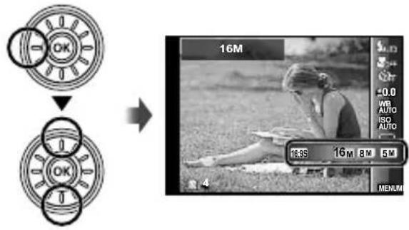 OLYMPUS SZ-31MR Traveller - Select an image size in the function menu. - 1