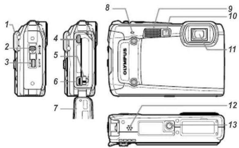 OLYMPUS Tough TG-620 - Names of Parts - 1