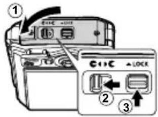 OLYMPUS Tough TG-620 - Inserting the battery and card - 16