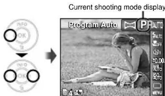 OLYMPUS VG-120 Smart - If the [Program Auto] indicator is not displayed, press ◀ to display the function menu and then set the shooting mode to P. "Using the Menu" (p. 4) - 1