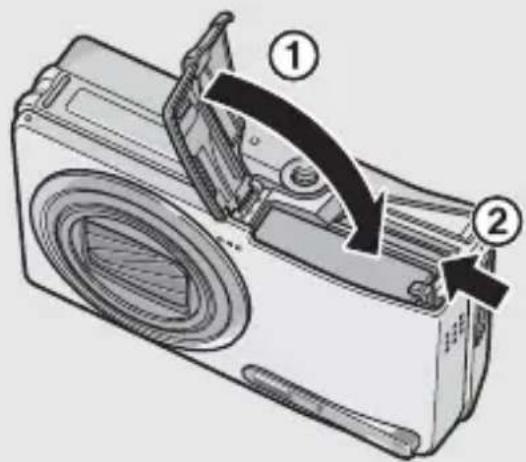 RICOH Caplio R5 - バッテリー/カードカバーを閉じて、スライドさせる - 1